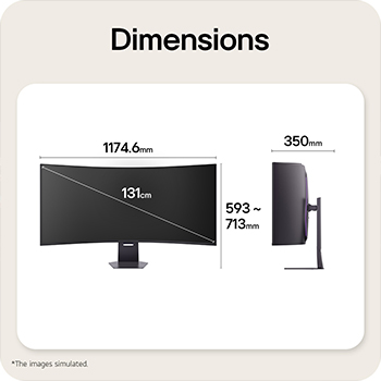Rear close-up view of the stand mount on a 52-inch UltraGear evo G9, 5K2K 240Hz Gaming Monitor (52G930B)