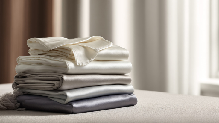 folded delicate fabrics including silk and wool stacked neatly for gentle wash care illustration