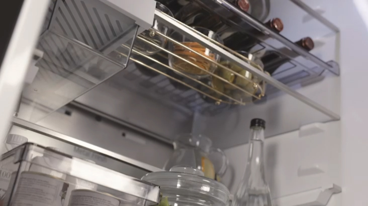LG Fridge Freezer interior with My Box storage compartment for drinks and fresh food.