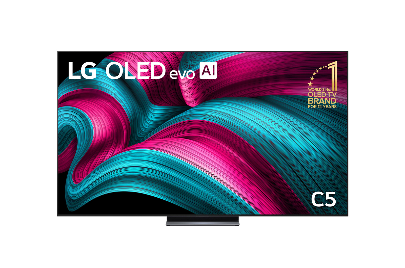 Front view of 83 inch LG OLED evo AI C5 4K Smart TV 2025 OLED83C5PSA