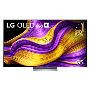 Front view of 83 inch LG OLED evo AI G5 4K Smart TV 2025 OLED83G5SET