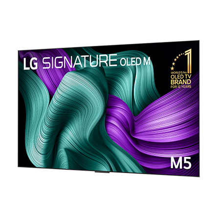 LG True Wireless TV 97 inch LG SIGNATURE OLED evo AI M5 with 4K 144Hz Video & Audio Transfer, OLED97M5PSA