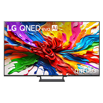 Front view of 75 Inch LG QNED evo AI QNED93 MiniLED 4K Smart TV 2025 75QNED93ASA