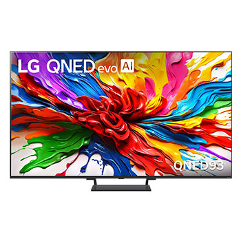 Front view of 85 inch LG QNED evo AI QNED93 MiniLED 4K Smart TV 2025 85QNED93ASA