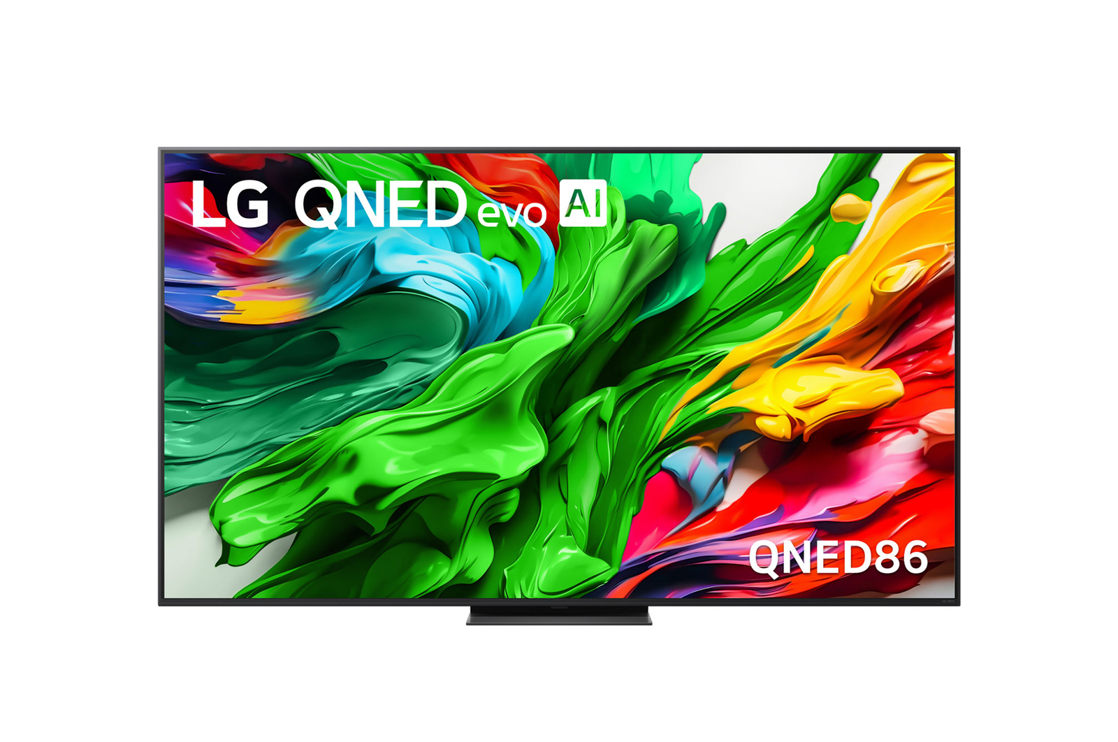 Front view of 75 inch LG QNED evo AI QNED86 MiniLED 4K Smart TV 2025 75QNED86ASA