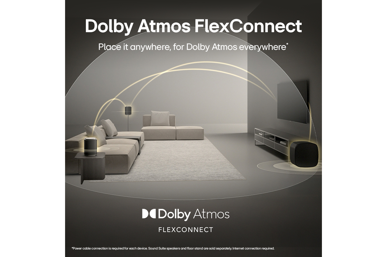 LG Sound Suite with Dolby Atmos FlexConnect technology detects each speaker’s location to optimize surround sound systems