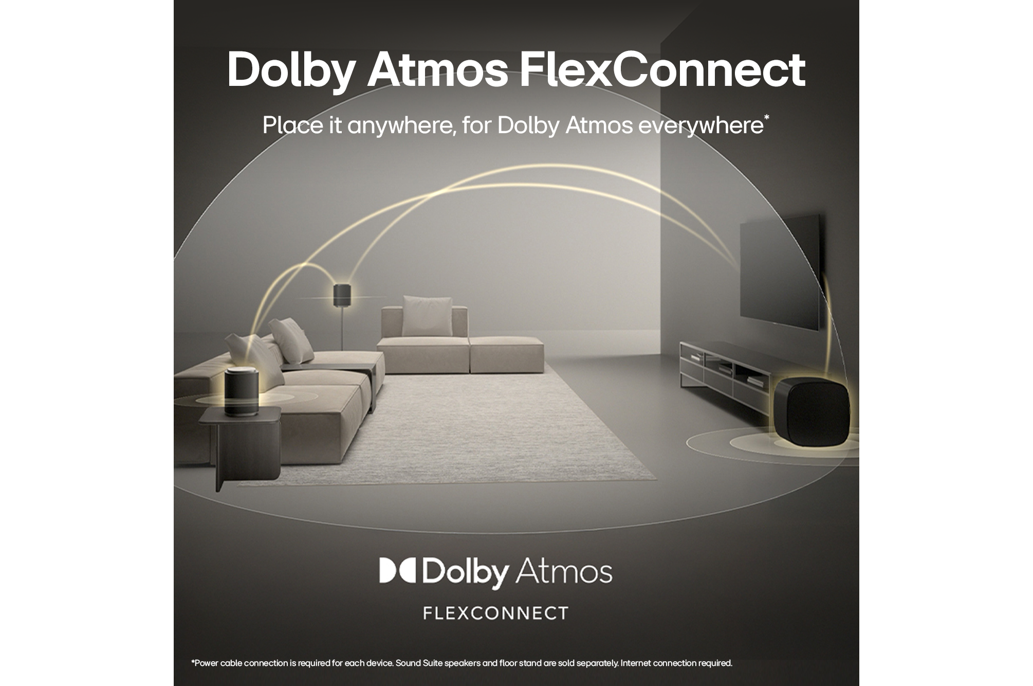 LG Sound Suite with Dolby Atmos FlexConnect technology detects each speaker’s location to optimize surround sound systems