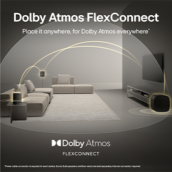 LG Sound Suite with Dolby Atmos FlexConnect technology detects each speaker’s location to optimize surround sound systems