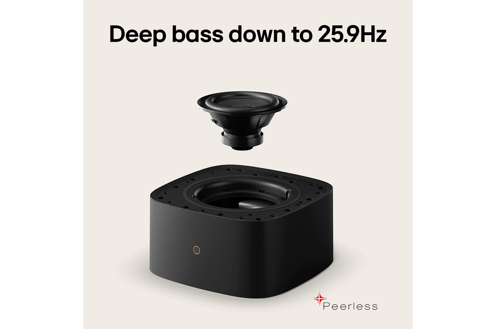 LG Sound Suite W7 woofer with deep bass precision control for wireless surround sound system