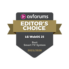 AVForums Editor’s Choice badge as Best Smart TV System for 8 consecutive years, including 2025/26