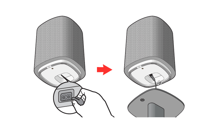 Plug the power cable into the AC IN port on the bottom of the product