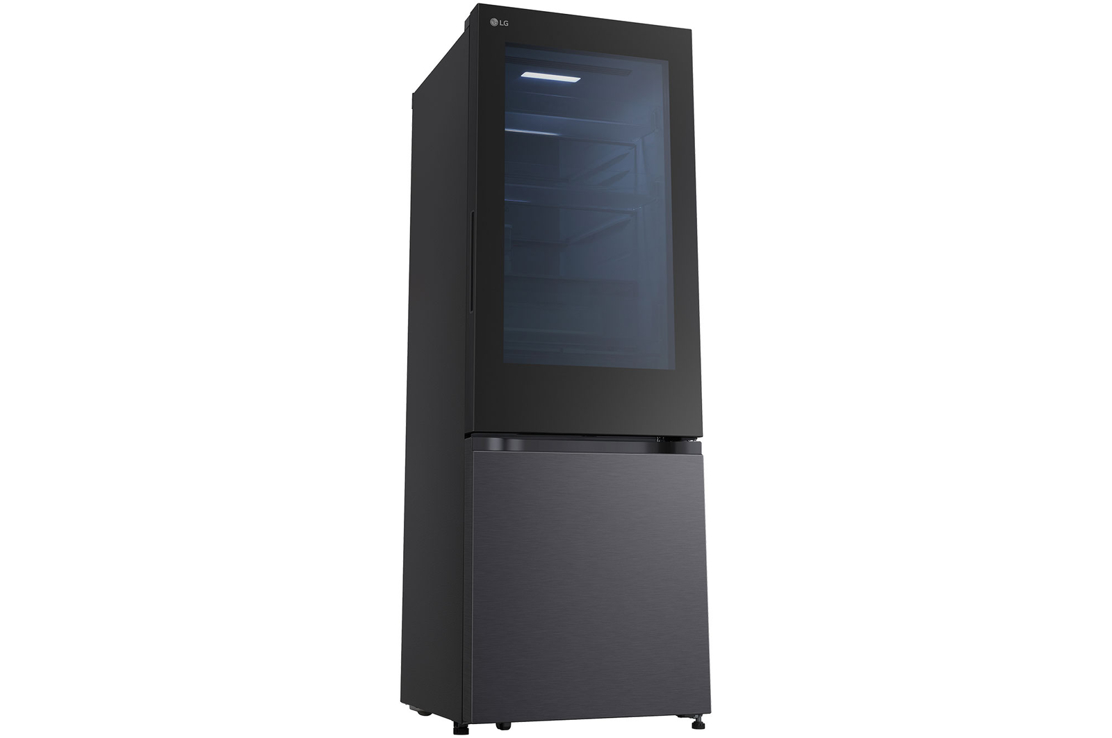 interior shot featuring LG bottom freezer