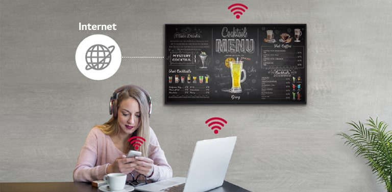 There are one in the meeting rooms with the signage and one of AV control system which helps users control the UL3J series.