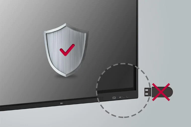 USB is not being able to be connected to a display for security.