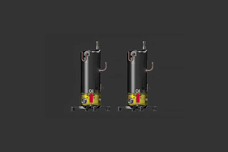 It shows that the two compressors are filled with oil.