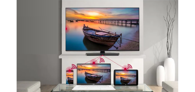 The TV is featuring SoftAP, which is a "virtual" Wi-Fi feature, to other TVs.