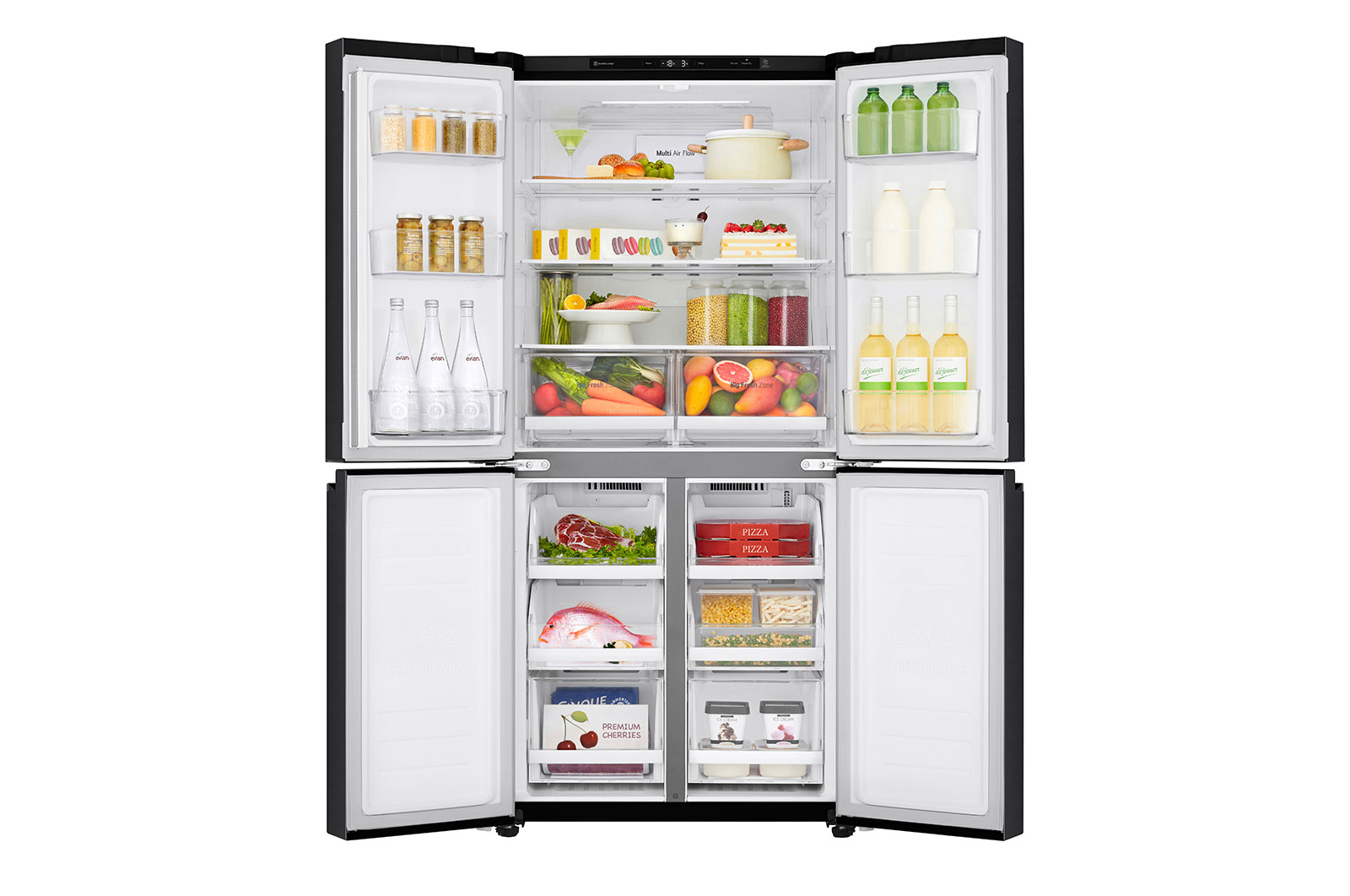 Front view of inside fridge of LG GF-B530BL