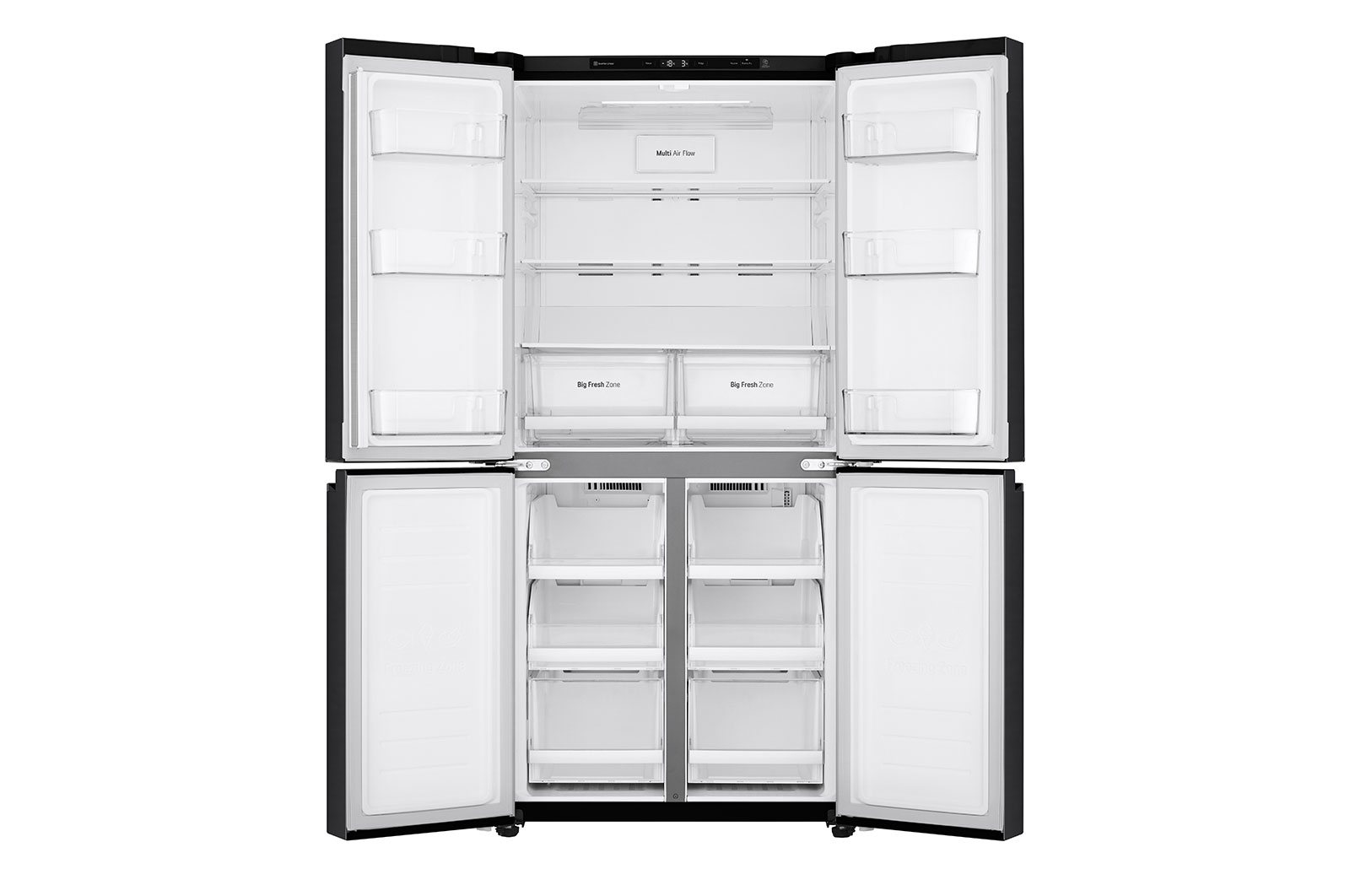 Front view of inside fridge of LG GF-B530BL