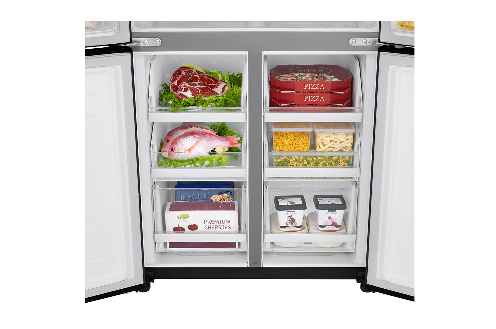 Front view of  inside fridge  LG GF-B530BL