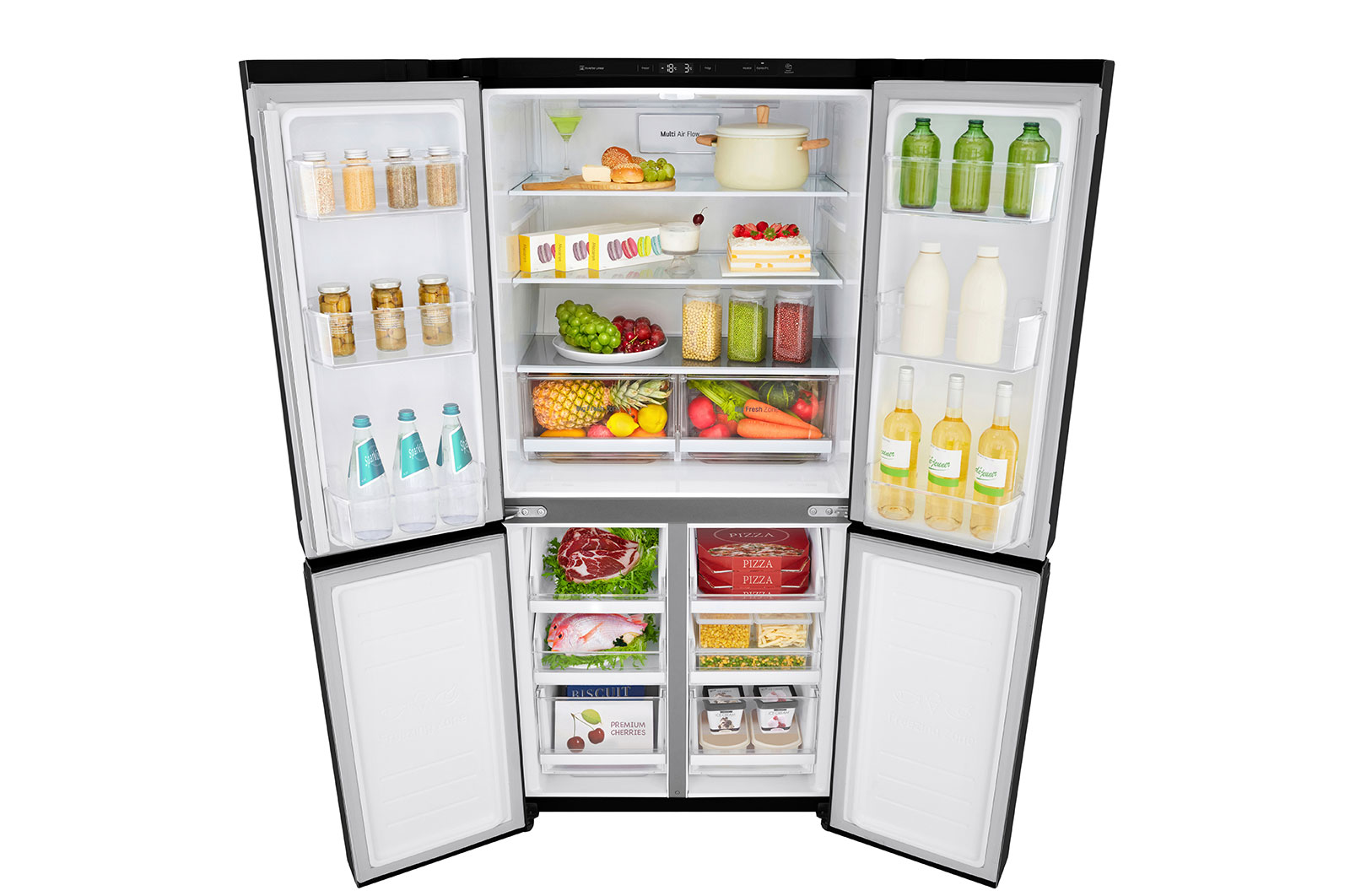 Front view of  inside fridge  LG GF-B530BL