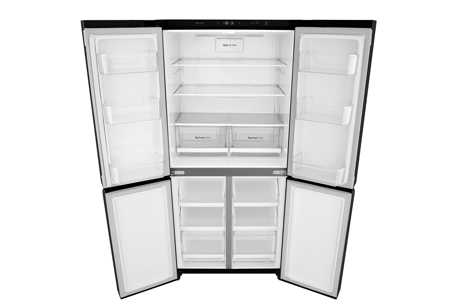 Front view of  inside fridge  LG GF-B530BL