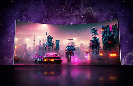 Curved monitor displays impressive graphics