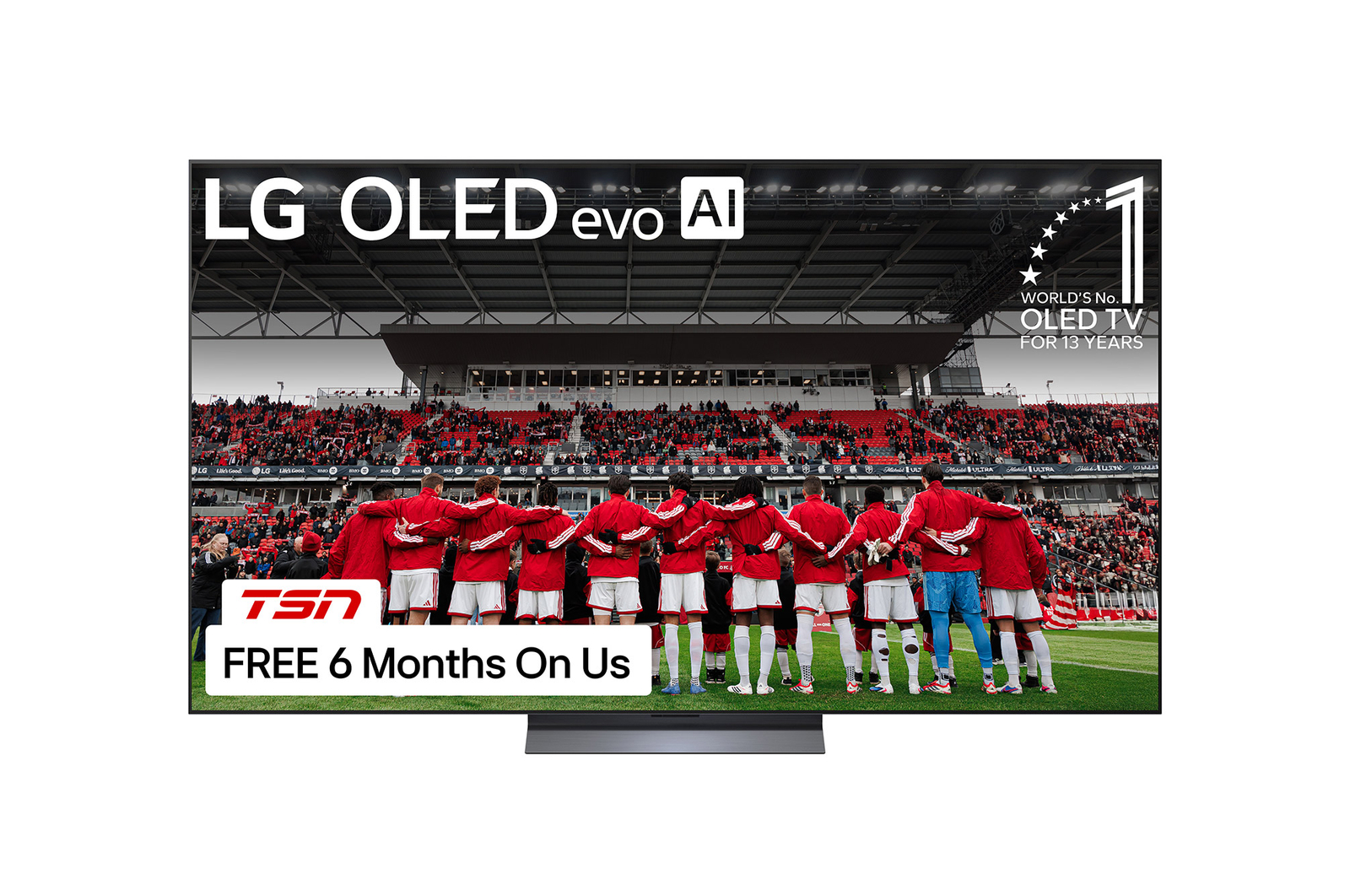 Front view of 77 inch LG OLED evo AI C5 4K Smart TV 2025 OLED77C5PUA