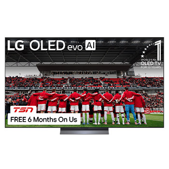 Front view of 77 inch LG OLED evo AI C5 4K Smart TV 2025 OLED77C5PUA