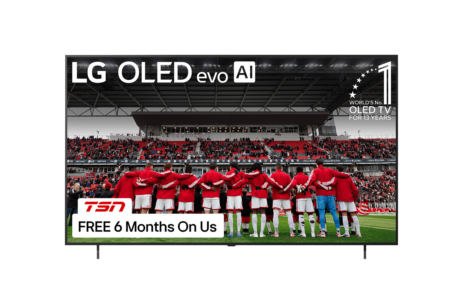 Front view of 77 inch LG OLED AI B5 4K Smart TV 2025 OLED77B5PUA
