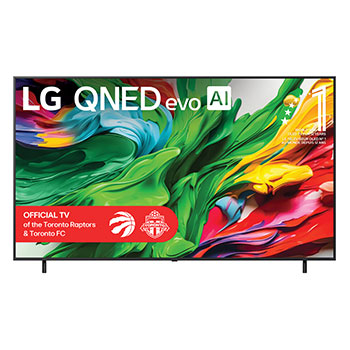 Front view of 86 inch LG QNED evo AI QNED85 MiniLED 4K Smart TV 2025 85QNED85AUA