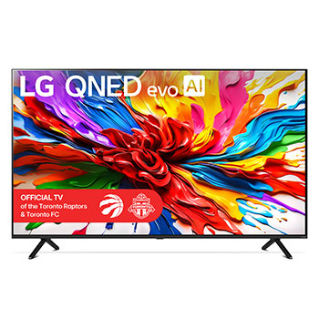 Front view of 65 inch LG QNED evo AI QNED92 MiniLED 4K Smart TV 2025 65QNED92AUA