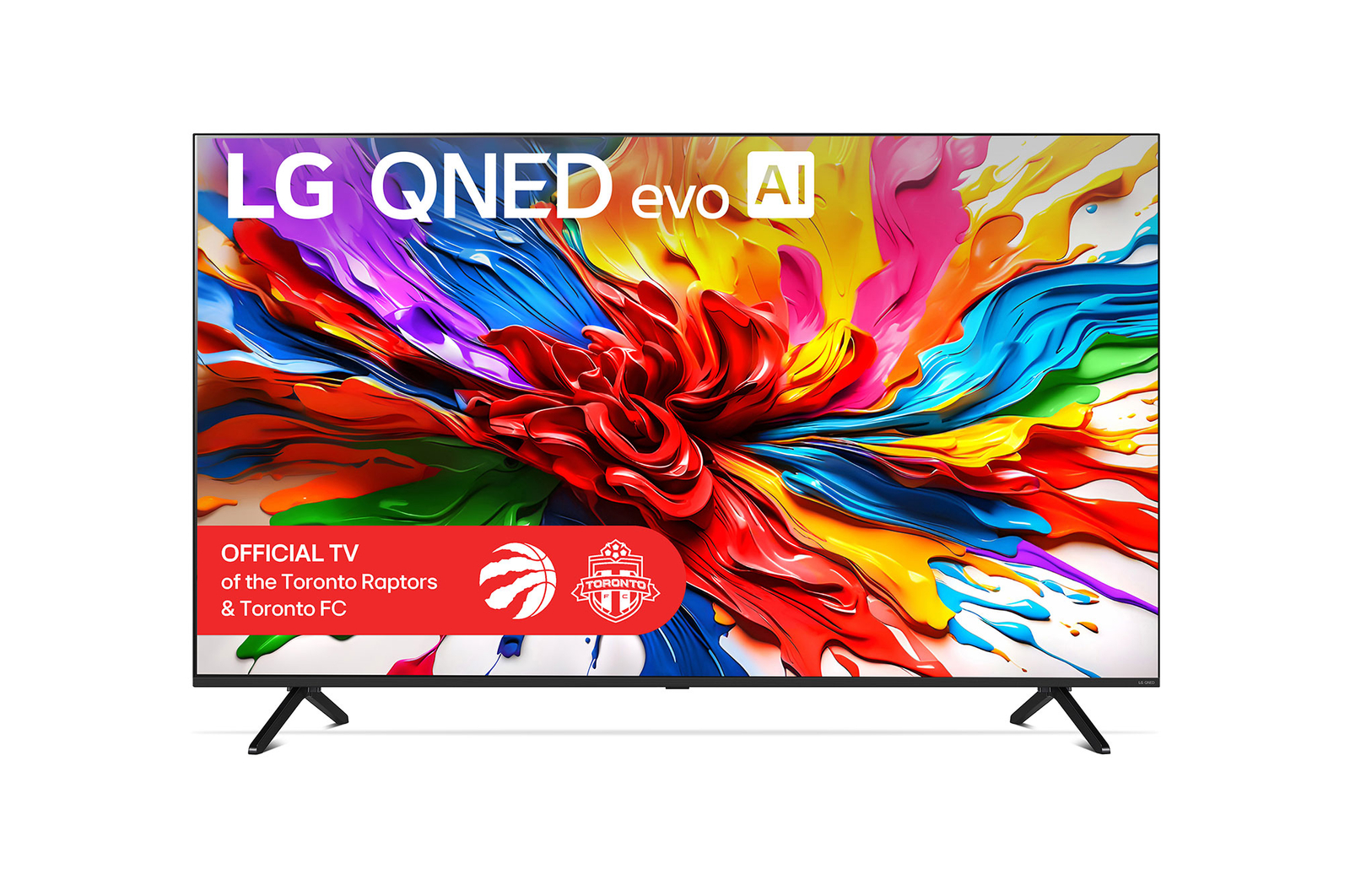 Front view of 75 inch LG QNED evo AI QNED92 MiniLED 4K Smart TV 2025 75QNED92AUA