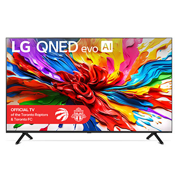 Front view of 75 inch LG QNED evo AI QNED92 MiniLED 4K Smart TV 2025 75QNED92AUA