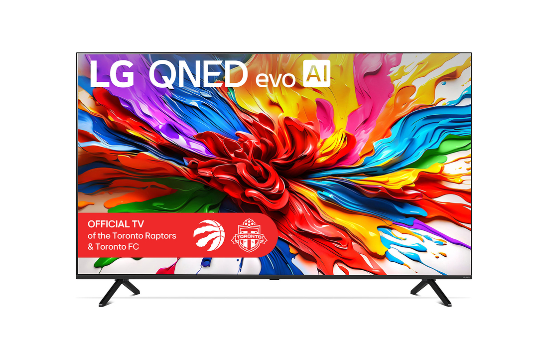 Front view of 85 inch LG QNED evo AI QNED92 MiniLED 4k Smart TV 2025 85QNED92AUA