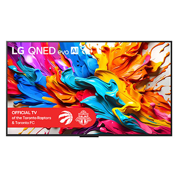 Front view of 65 inch LG QNED evo AI QNED9M MiniLED 4K Smart TV 2025 65QNED9MAUA