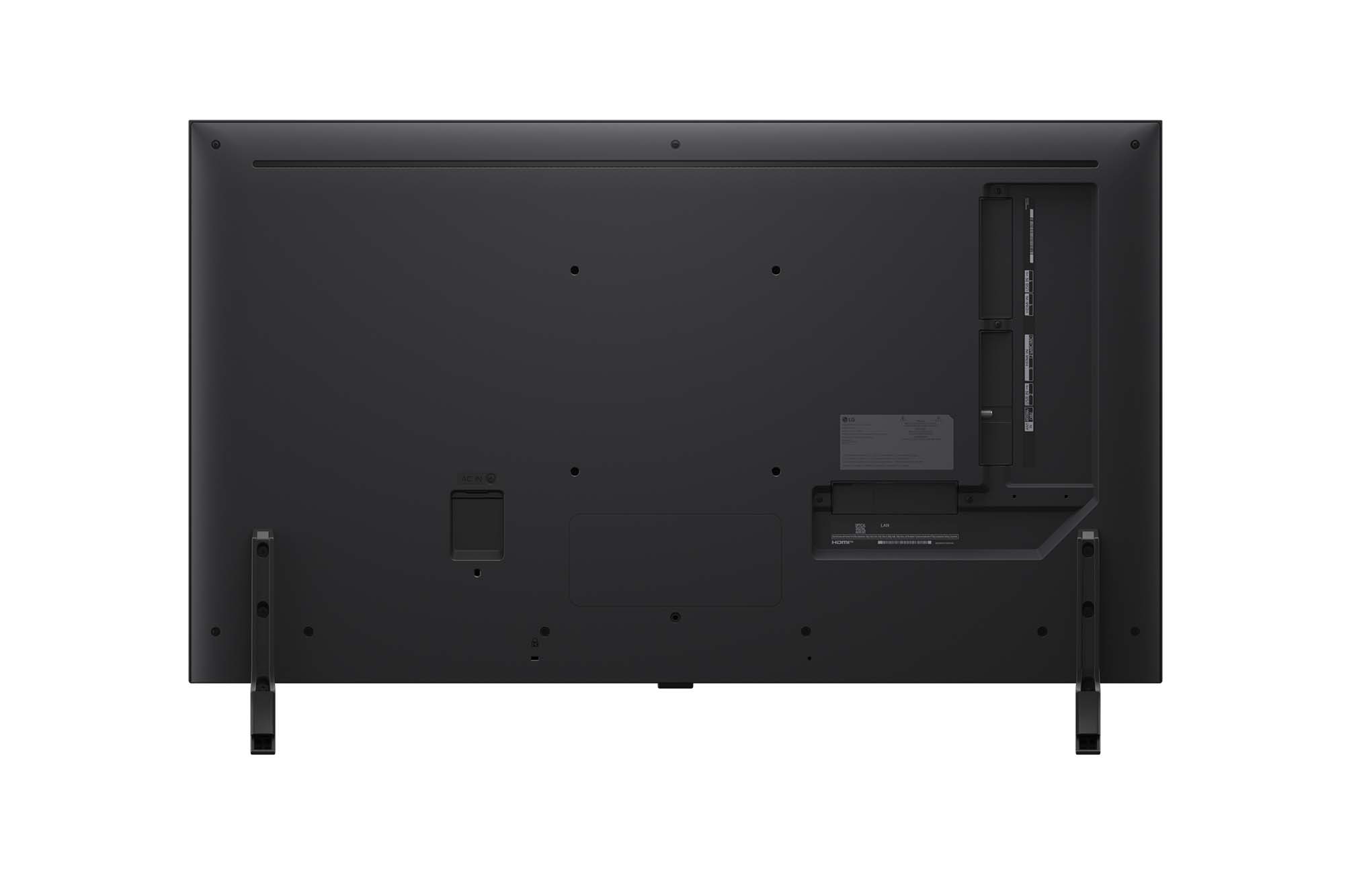 Rear view of LG QNED80 TV