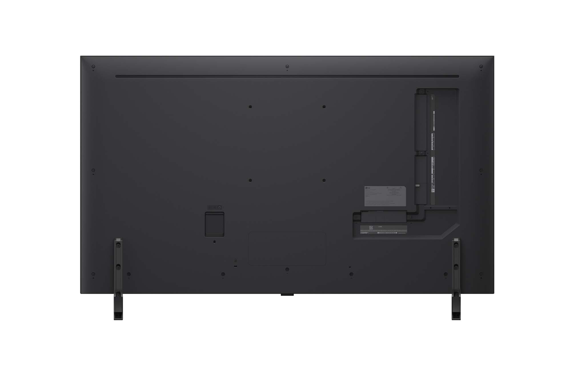 Rear view of LG QNED80 TV