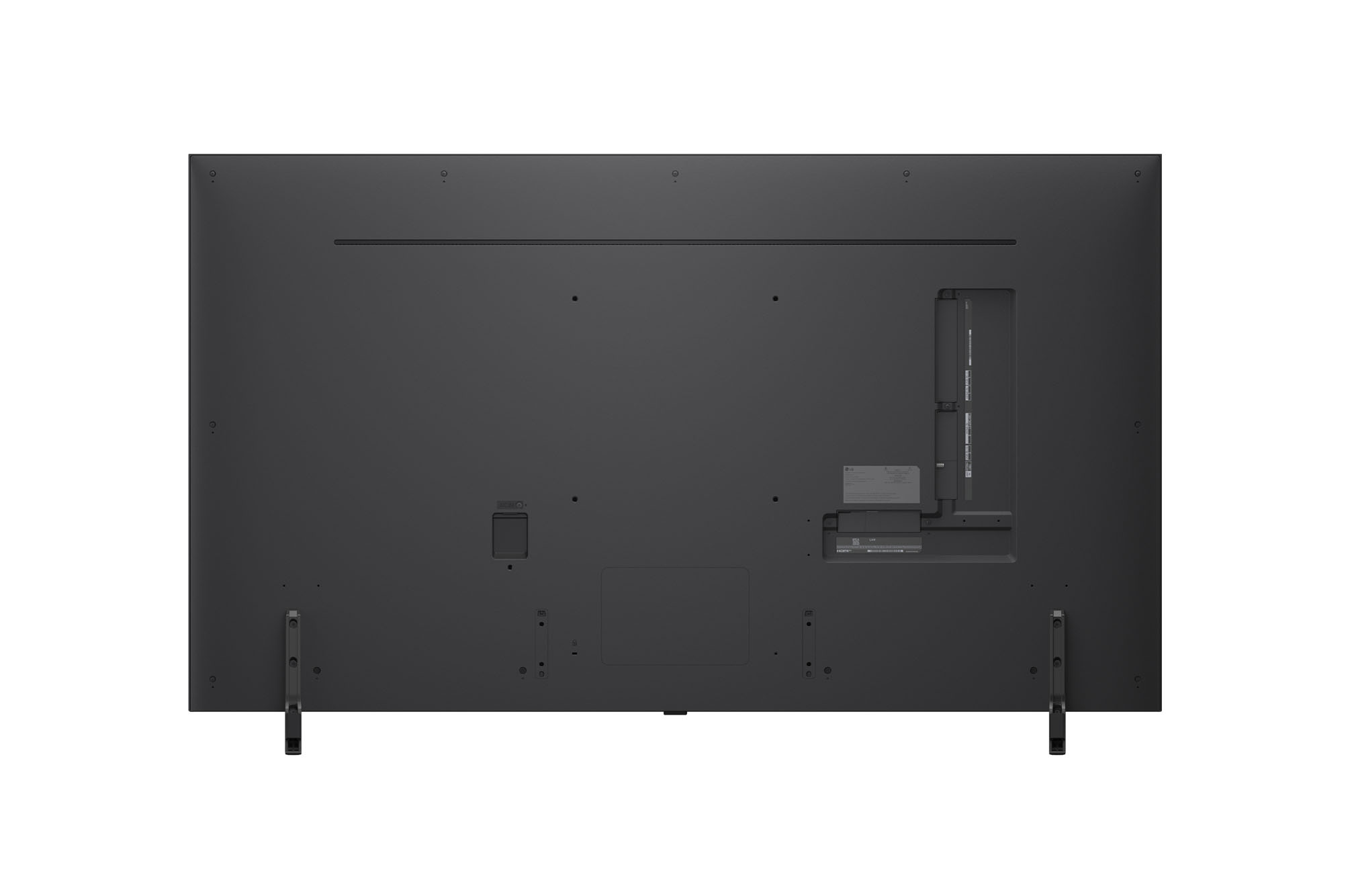 Rear view of LG QNED80 TV