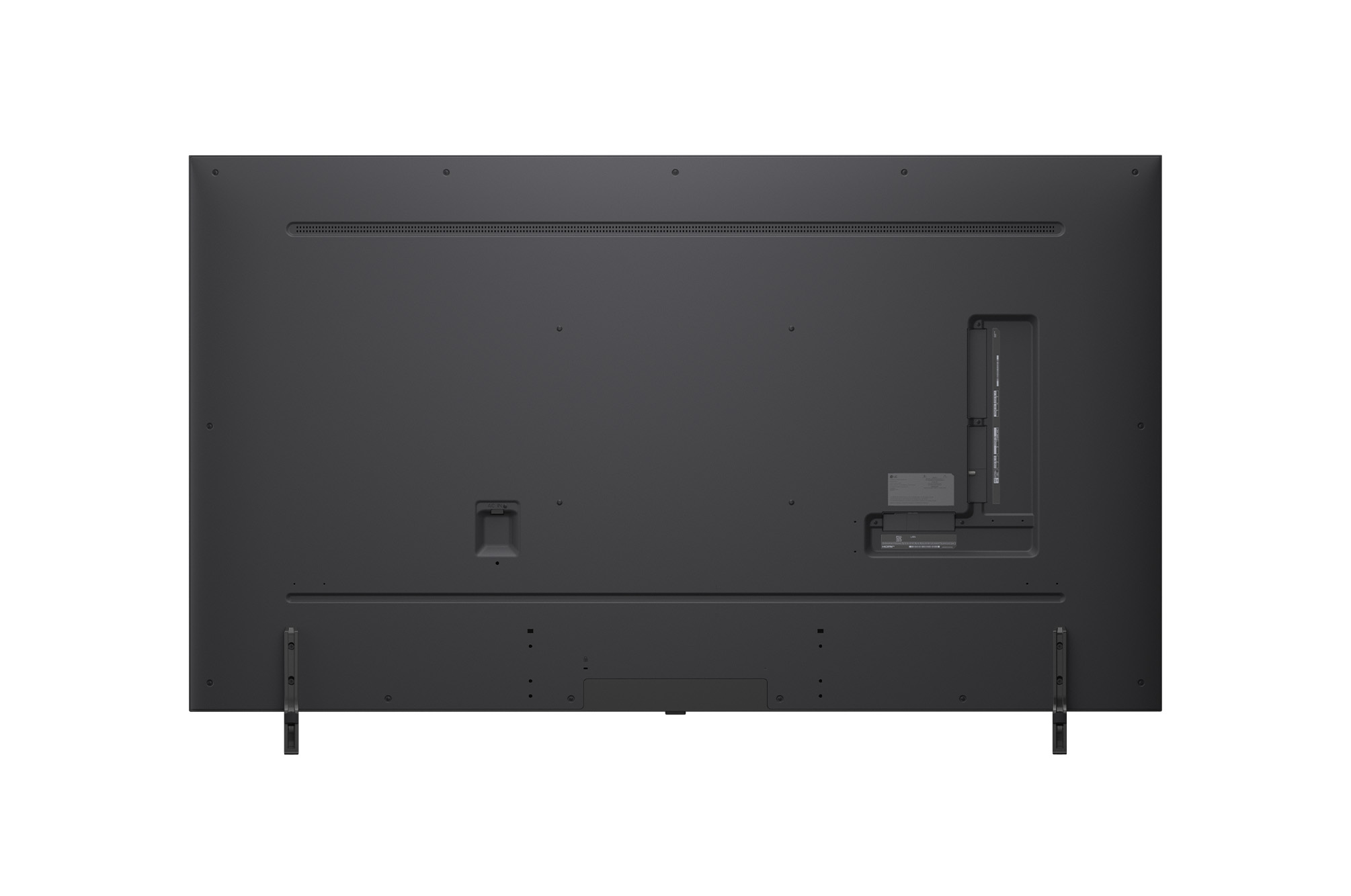 Rear view of LG QNED80 TV
