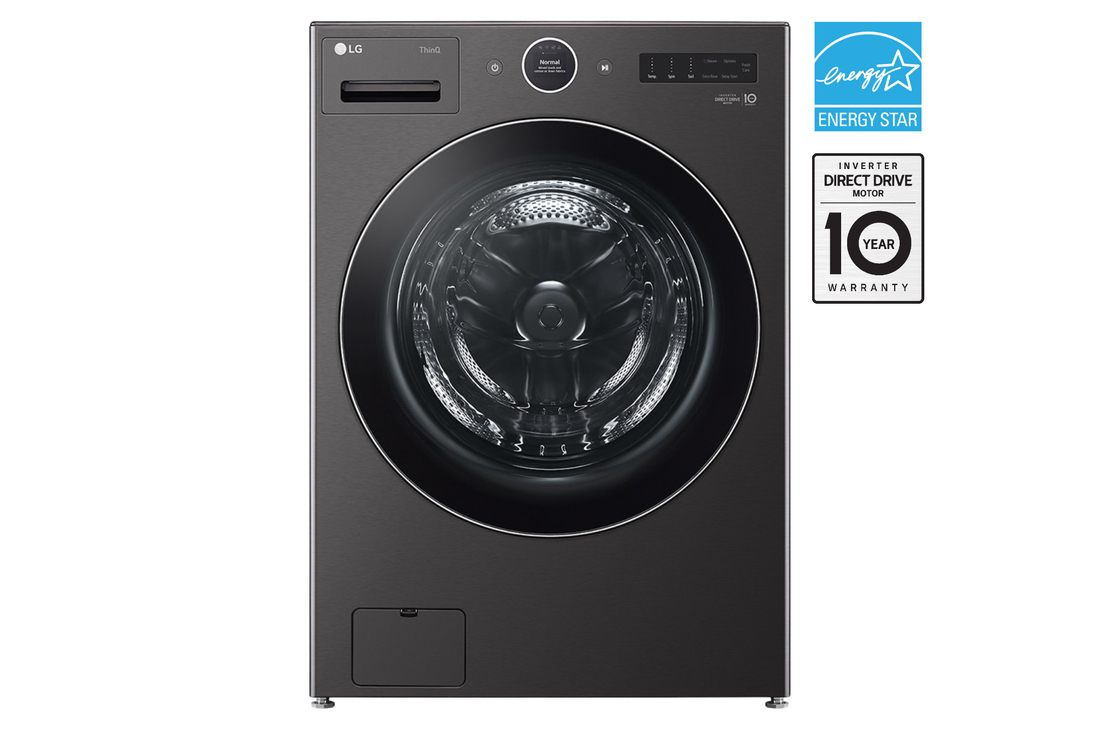 Front view of LG 5.8 cu.ft. Front Load Washer with ezDispense®, TurboWash®, Steam - WM6700HBA