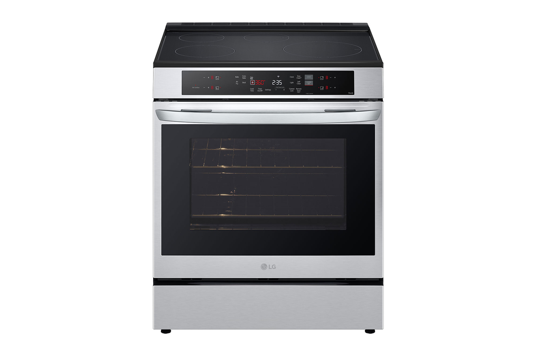 Front view of 30" Induction 6.3 cu ft. Range | Fan Convection, Air Fry , SelfClean, EasyClean®& Smart, Stainless(LSIL6332FE)