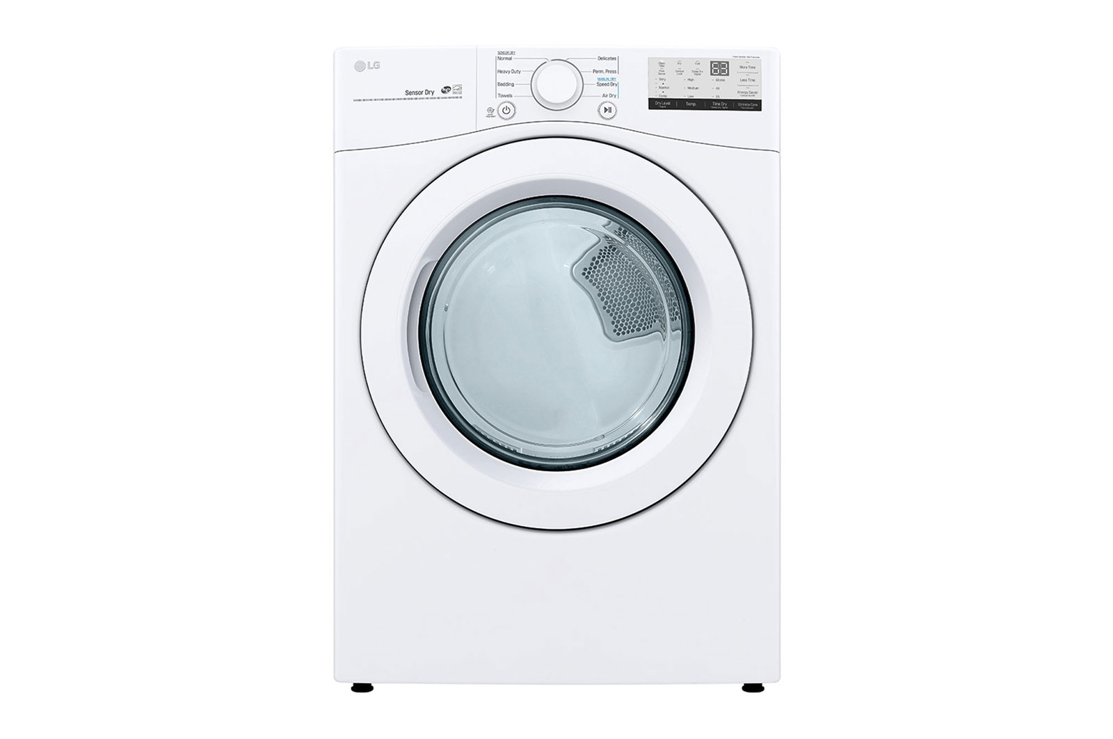 Front view of LG  7.4 cu.ft. Electric Dryer with Sensor Dry and SmartDiagnosis™ - DLE3400W
