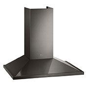 Side view of LG LG STUDIO 30" Wall Mount Chimney Hood, Black Stainless Steel - LSHD3089BD
