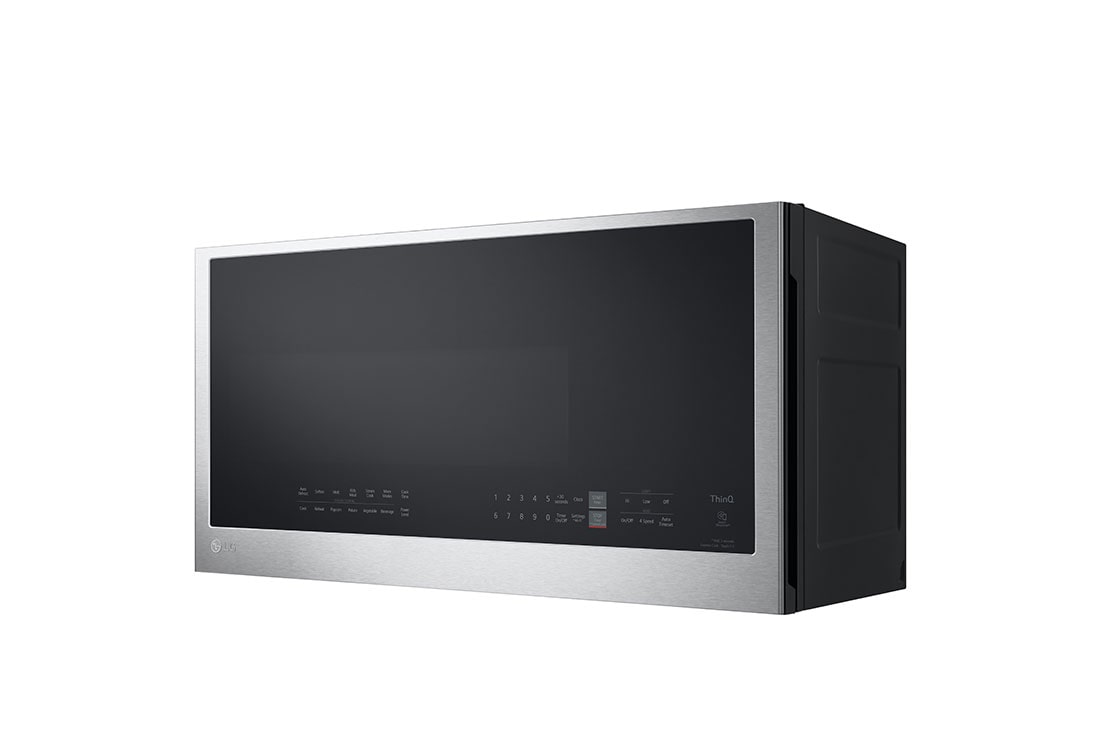 Side view of LG 2.0 cu ft. Over the Range Microwave Oven | Sensor Cook, 400 CFM Power Ventilation, EasyClean®& Smart, Stainless - MVEL2033F