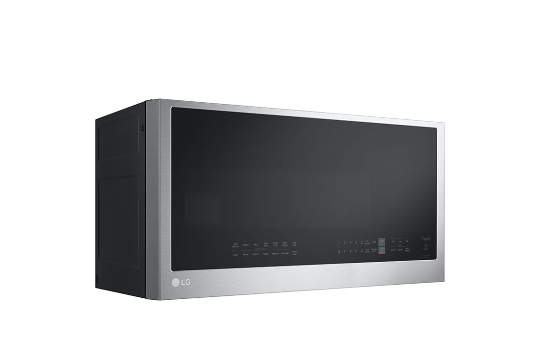 Side view of LG 2.0 cu ft. Over the Range Microwave Oven | Sensor Cook, 400 CFM Power Ventilation, EasyClean®& Smart, Stainless - MVEL2033F