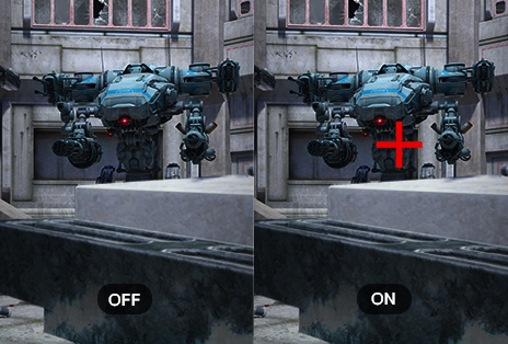 Showing the Crosshair fuction in action through the UltraGear monitor.	