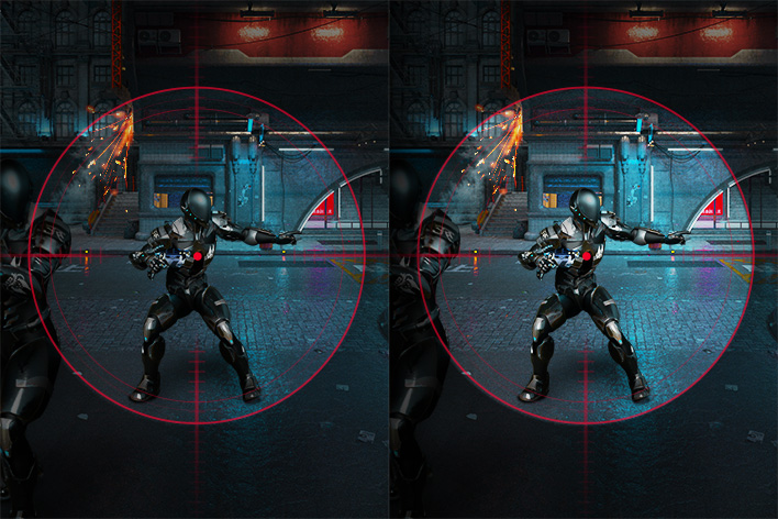It shows two comparison images to show that the image applied Black Stabiliser shows much more things in the dark place.