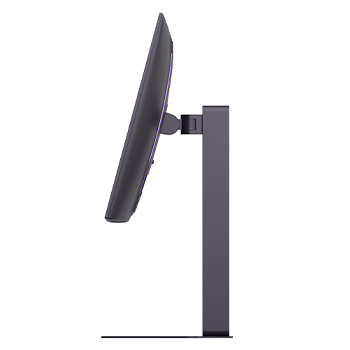 side view of a tilted monitor