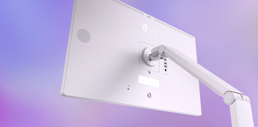 This image shows the back of a LG Smart Monitor Swing.