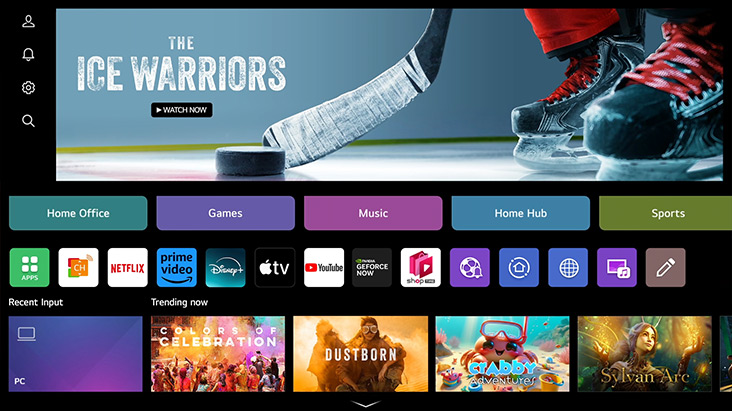 This animation shows the LG Switch app being used.